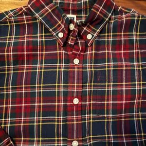 Janie and Jack Red and Blue Plaid Boy’s Button Up Down Shirt 10 L